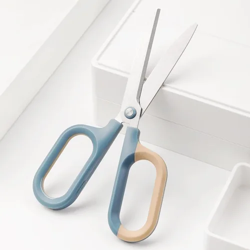 Vista 6 de Tijeras multiusos de oficina para manualidades y manualidades, asas de agarre cómodo, tijeras afiladas resistentes (blanco)