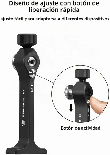 Vista 6 de Adaptador de trípode para prismáticos, montaje de prismáticos con rosca de 1/4 pulgada, aluminio (s1)