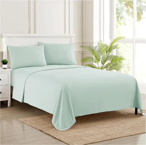 Vista 70 de Juego de sábanas extrasuaves de tamaño individual, ropa de cama transpirable y lujosa con correas elásticas integradas para las esquinas, colección