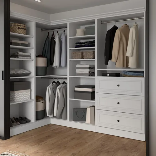 Vista 2 de Bestar Organizador de armario con cajones, blanco, versátil, 97W