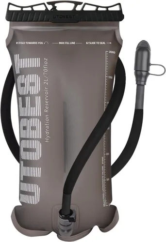 Vista 10 de UTOBEST Vejiga de hidratación, vejiga de agua de TPU, bolsa de agua para mochila de senderismo, sin BPA, apertura amplia, a prueba de fugas