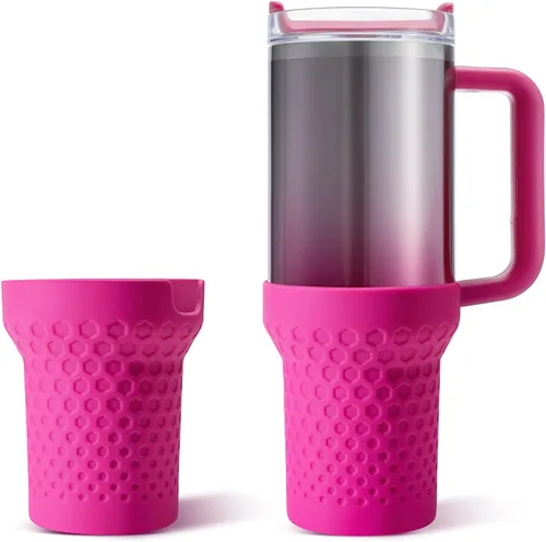 Vista 8 de Thxbag Botas de silicona para Stanley Cup 30 oz/20 onzas Quencher, funda de bota color crema para botas con accesorios Stanley H2.0 y Quencher