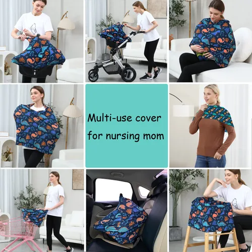Vista 4 de Fundas de asiento de automóvil para bebés - Cubierta de toldo multiusos para asiento de automóvil, fundas para lactancia materna, cubierta de toldo