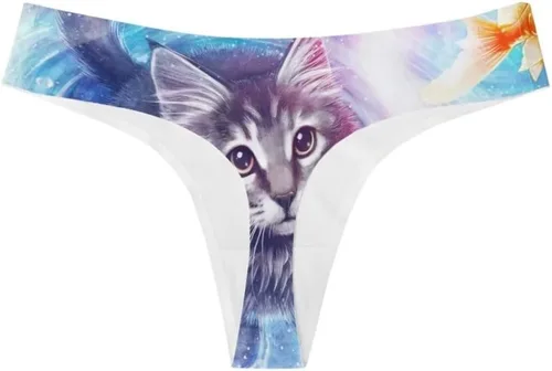 Vista 2 de Dellukee Ropa interior sexy de tanga para mujer, de corte alto, transpirable, elástica, cómoda, calzoncillo