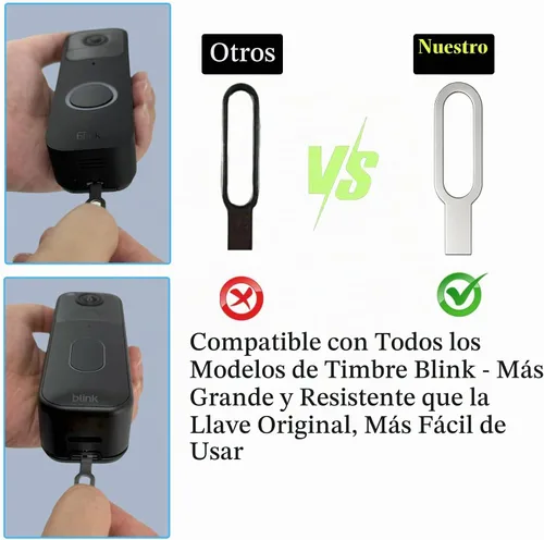 Vista 2 de Llave de liberación del timbre compatible con el timbre de video Blink, 4 unidades de herramienta de metal