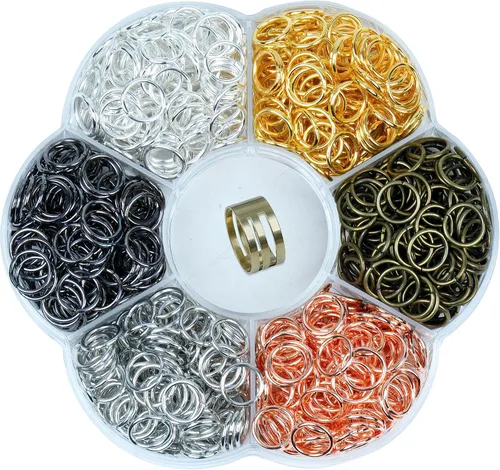 Vista 12 de YAKA 12000 piezas de 0.118 in, caja de 6 colores, anillo de salto abierto, llavero de joyería para accesorios de fabricación de joyas, 1 herramienta