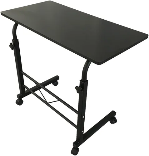 Vista 6 de Mesa auxiliar de sofá con ruedas, escritorio pequeño extraíble, mesa de café con ruedas ajustable en altura, escritorio elevador para computadora