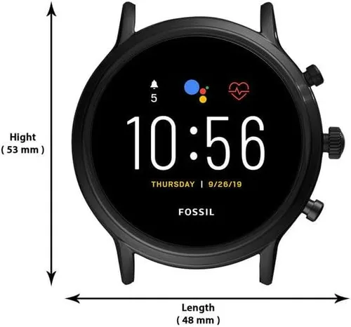 Vista 6 de Fossil 5ta Generación modelo Carlyle - Reloj inteligente con pantalla táctil, de acero inoxidable, con altavoz, con funciones de medición