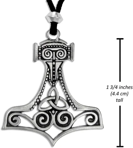 Vista 3 de Colgante Mjolnir de nudo celta de martillo de Thor grande de peltre, No aplicable