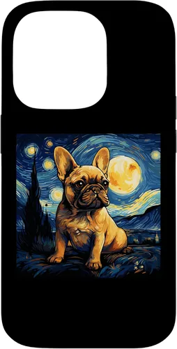 Vista 17 de Funda para iPhone 14 Pro Max Van Gogh Dog Bulldog francés