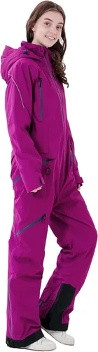 Vista 3 de XUQNAGG Traje de esquí de una pieza para mujer, resistente al viento, impermeable, cálido, transpirable, desmontable, para deportes de nieve
