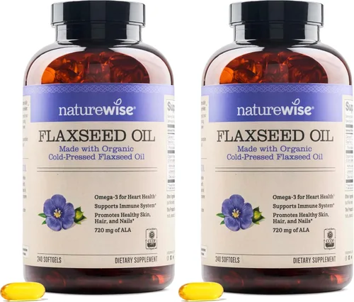 Vista 11 de NatureWise Aceite de linaza de 1200 mg, Omega 3 6 9 sin pescado con 720 mg de ALA, suplemento dietético para apoyo a la salud cardíaca, orgánico