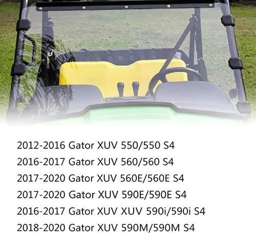 Vista 7 de Parabrisas delantero transparente compatible con Gator XUV Parabrisas resistente a los arañazos, compatible con Gator XUV 550/560E S4/590i/590M