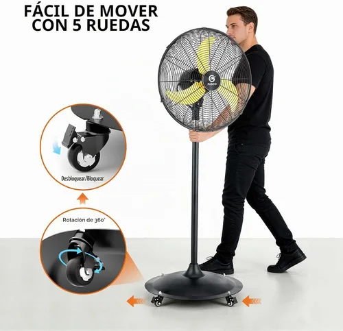 Vista 7 de FUGOO Ventilador de pedestal al aire libre para patios BLDC Motor Potente