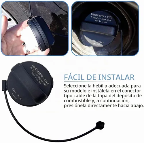 Vista 3 de 1 tapa de tanque de combustible para automóvil, tapón de tanque de combustible sellado de plástico ABS a prueba de óxido con cuerda antipérdida