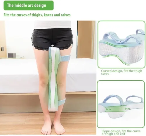 Vista 7 de Almohada de espuma viscoelástica para dormir, soporte para piernas y rodillas para embarazo, dolor de espalda, cadera y ciática, ideal para dormir