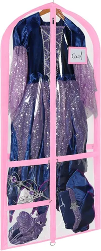 Vista 14 de Univivi Bolsas de PVC transparente para disfraz de baile, bolsa de ropa de 35 pulgadas para competiciones de baile, con 3 bolsillos separados