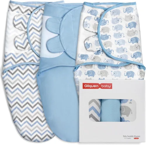 Vista 30 de GLLQUEN BABY Sacos de Dormir Envolventes Orgánicos para Recién Nacidos - Envolturas para Bebés de 0-3 Meses, Paquete de 3 Sacos Envolventes