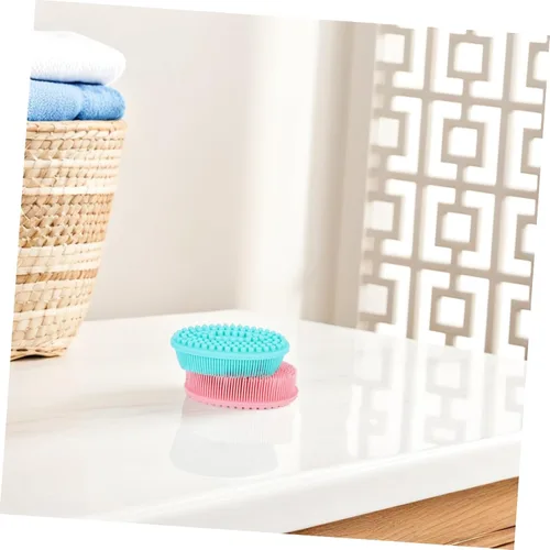 Vista 4 de 2 cepillos de baño de silicona de doble cara exfoliante suave para niños y niñas adultos para entrenamiento sensorial que promueve la unión