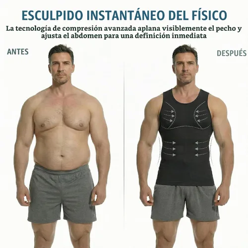 Vista 6 de Camiseta de compresión para hombre, chaleco sin costuras de 2 Pack negro