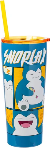 Vista 6 de Silver Buffalo - Taza de café de vidrio manchado con diseño de Pokémon con Pikachu, 17.5 onzas See through yellow, Electric pokemon, Collectible