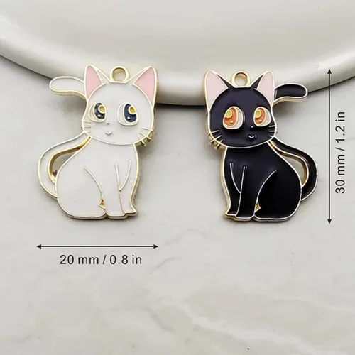 Vista 4 de GUPENG Precioso gato aguja Minder magnético para punto de cruz, soporte de aguja de gato blanco y negro para bordado de costura (2 piezas)