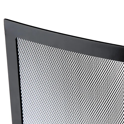 Vista 2 de UniFlame, S-1042, pantalla negra curvada de la chimenea del hierro forjado del solo panel