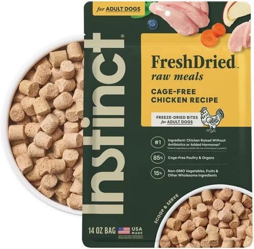 Vista 9 de Instinct Comidas crudas liofilizadas, alimento seco natural para perros, sin granos, carne de res real, bolsa de 3 onzas