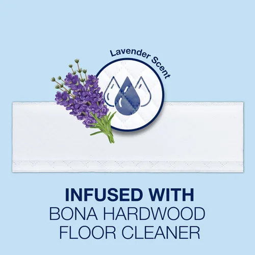 Vista 3 de Bona® Almohadillas de limpieza húmedas desechables para pisos de madera dura, aroma a lavanda