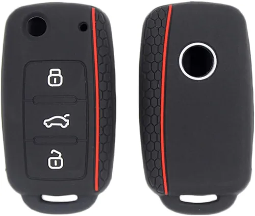 Vista 5 de Funda para Llavero de Silicona Protector de Llave sin Contacto Compatible con VW Volkswagen Tiguan Golf Polo Jetta Passat