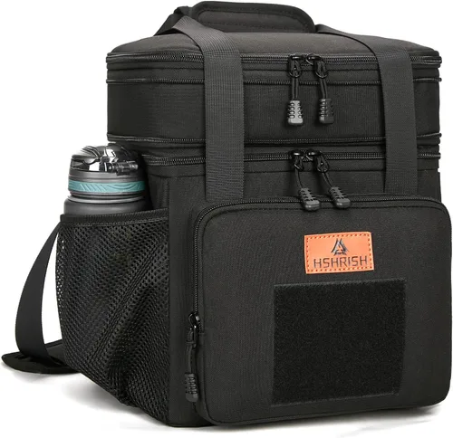 Vista 10 de HSHRISH Lonchera táctica grande expandible para adultos, bolsa de almuerzo duradera aislada con correa para el hombro, bolsa de refrigeración suave