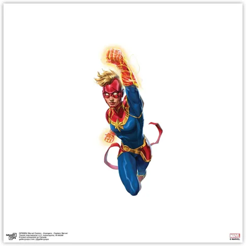 Vista 10 de Trends International Gallery Pops Marvel Comics Avengers - Póster de pared de Capitana Marvel, 12 x 12 pulgadas, versión enmarcada en negro