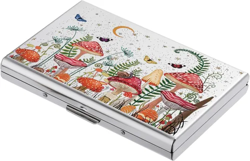 Vista 107 de BONSYL® Soporte para tarjetas de crédito, cartera delgada de metal con bloqueo RFID, con 6 ranuras para tarjetas, para mujeres y hombres.