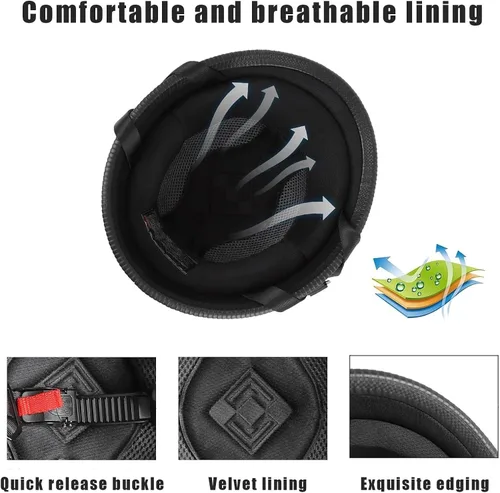 Vista 5 de Casco de motocicleta de estilo alemán, aprobado por DOT, para adultos, hombres y mujeres, casco ligero de media cáscara, para bicicleta de calle