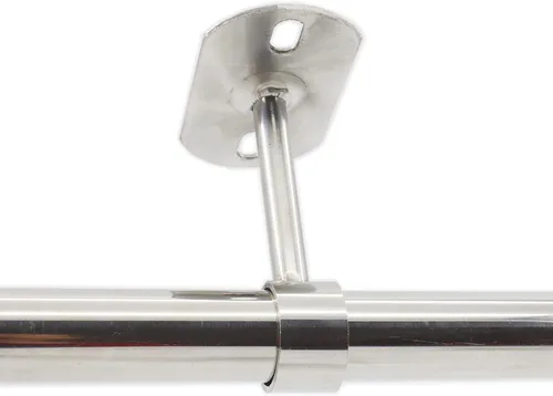 Vista 7 de Paquete de 2 soportes de montaje en techo, soporte de tubo de acero inoxidable para armario, soporte de tubería de techo, cortina de ducha, armario