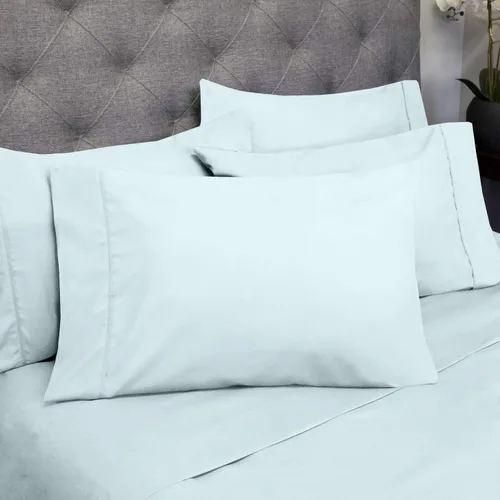 Vista 2 de Juego de sábanas de 4 piezas para camas individuales de 1500 hilos de microfibra de cepillado fino con bolsillo profundo - 1 funda de almohada