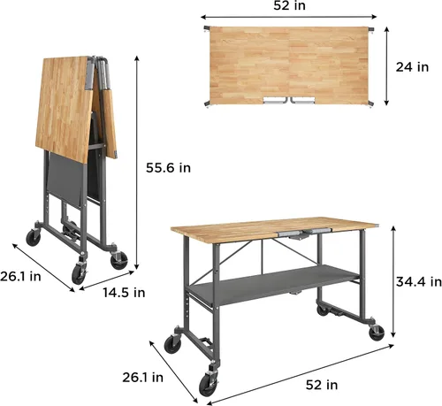 Vista 10 de COSCO SmartFold Mesa de Trabajo Portátil Bloque de Carnicero / Mesa Utilitaria Plegable