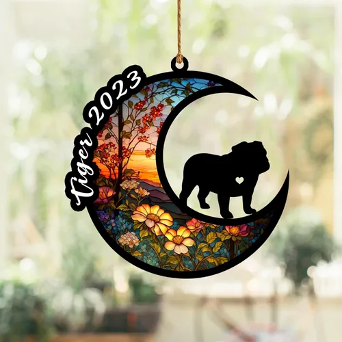Vista 14 de Atrapasoles conmemorativo para perros, regalo de condolencia de perro de la pérdida del bulldog americano, regalos conmemorativos para los amantes