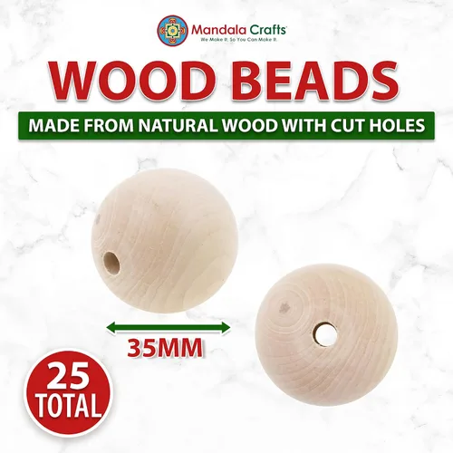 Vista 73 de Mandala Crafts - 2000 cuentas de madera redondas pequeñas de 6 mm para manualidades, suministros de macramé - cuentas de madera natural negra sin