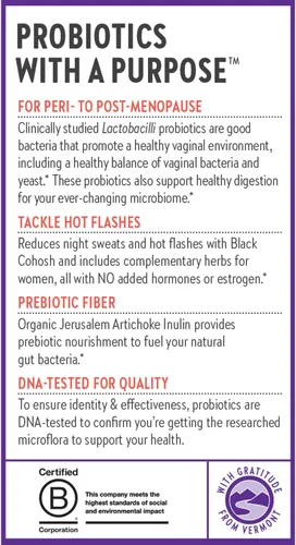 Vista 8 de New Chapter All-Flora - Probiótico para el equilibrio de la menopausia, probióticos ultraconcentrados para mujeres con cohosh negro