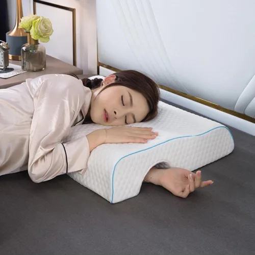 Vista 4 de HEYPORK Almohada de memoria arqueada para adultos, almohada de pareja con rebote lento, almohada cervical de espuma viscoelástica anticompresión