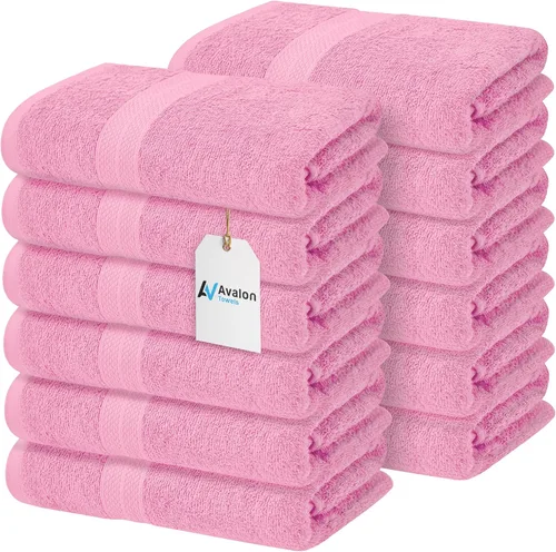 Vista 10 de Avalon Towels Toallas de baño para baño, 100% algodón, color negro, paquete de 12 (24 x 48 pulgadas), juego de toallas de baño de secado rápido