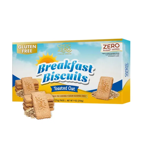 Vista 8 de ChocZero Galletas de desayuno de arándanos, sin azúcar añadido, keto y sin gluten, galletas de aperitivos con alto contenido de fibra, 30 por caja