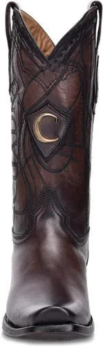 Vista 3 de Cuadra Botas occidentales para hombre en cuero genuino marrón, Metálico, marrón