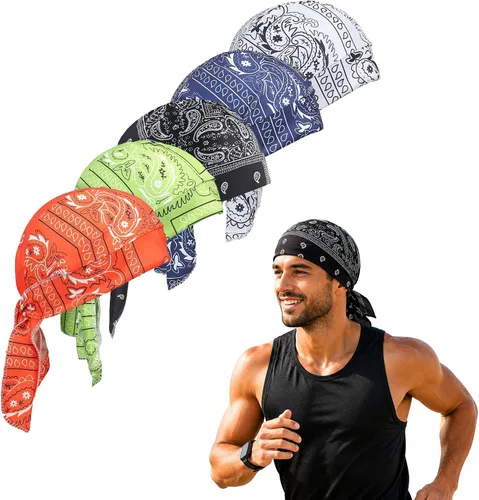 Vista 9 de 5 unidades de sombreros transpirables que absorben el sudor, gorro refrescante S-kull para casco, gorra de ciclismo con estampado de cachemira