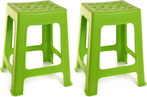 Vista 25 de Mintra Home - Taburetes de plástico ligeros, paquete de 2 (12.5 pulgadas de altura, negro)