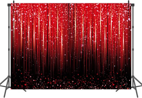 Vista 7 de Telón de fondo rojo con purpurina para fotografía con lentejuelas Bokeh negras y rojas, fondo de fiesta de cumpleaños, baby shower, invierno