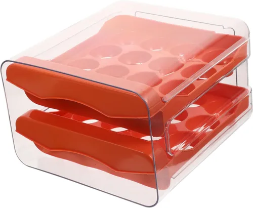 Vista 10 de Caja de almacenamiento para huevos estilo cajón de huevos 32 compartimentos reutilizable almacenamiento de cocina