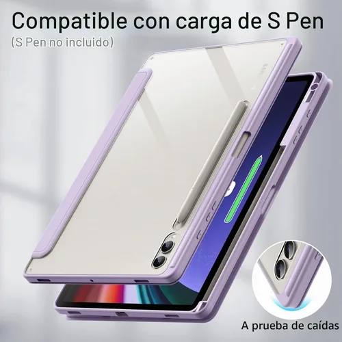 Vista 4 de JETech - Funda para Galaxy Tab S10 Plus/S9 Plus de 12.4 pulgadas, color morado claro