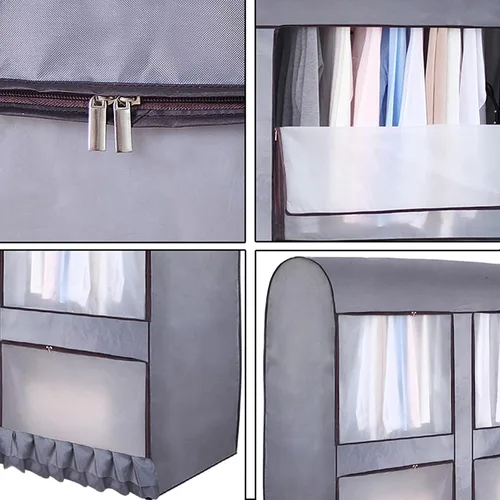 Vista 5 de Funda para soporte de ropa – Protección contra el polvo, perchero de ropa, bolsa de almacenamiento, riel de ropa, cubierta protectora con cremallera